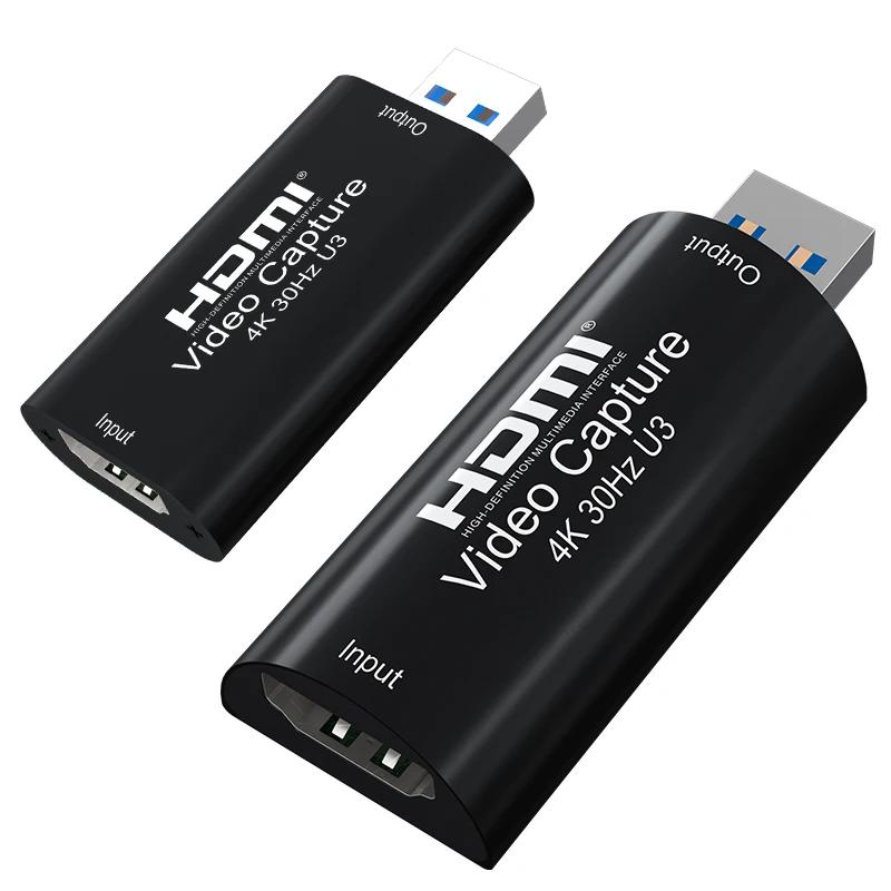 4K HDMI 비디오 캡처 카드 MS2130 리얼 USB 3.0 1080P 60FPS 게임 화면 녹화 캡처 장치 (스트리밍, 화상 회의, 라이브 방송용)