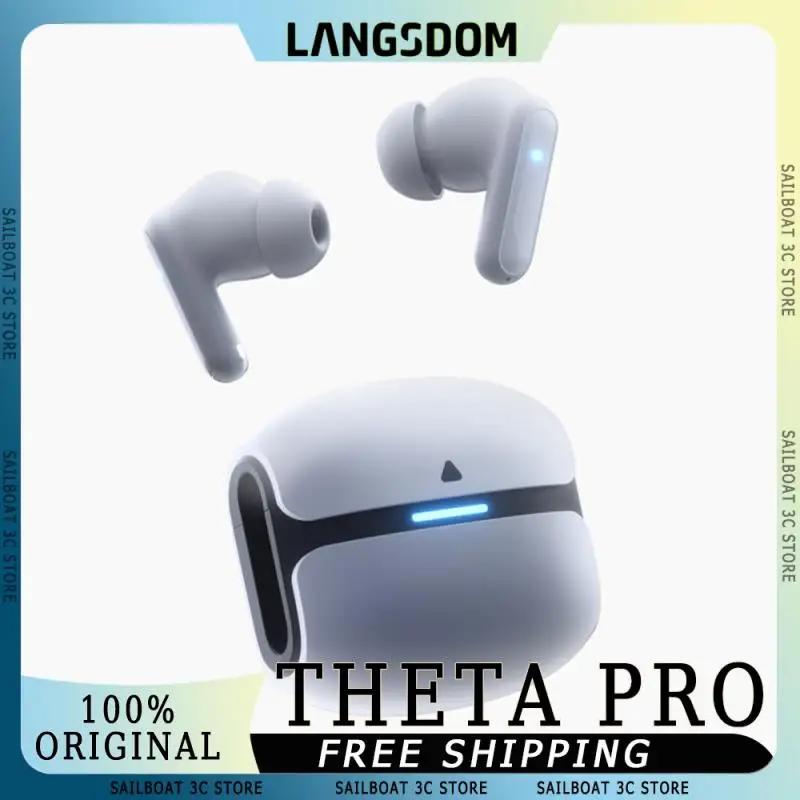 Langsdom Theta Pro 무선 이어폰, 소음 감소, 긴 배터리 수명, 저지연 인이어 이어버드, 맞춤형 사무실 게임용 이어폰